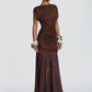 Sleeveless Ruched Sexy Maxi Dress Women Gown Elegant Patchwork Mesh O Neck High Waist Skinny Club Party Long Dresses