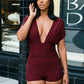 Sexy Backless Playsuits Woman Summer Trend Bandage Low-Neck Sleeveless Shape Waist High Street Fashion Style Rompers