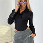 Striped Long Sleeve Corset Shirt Womens Button Up Fall Stylish Layering Tie Back Crop Shirts Blouse Fashion Streetwear