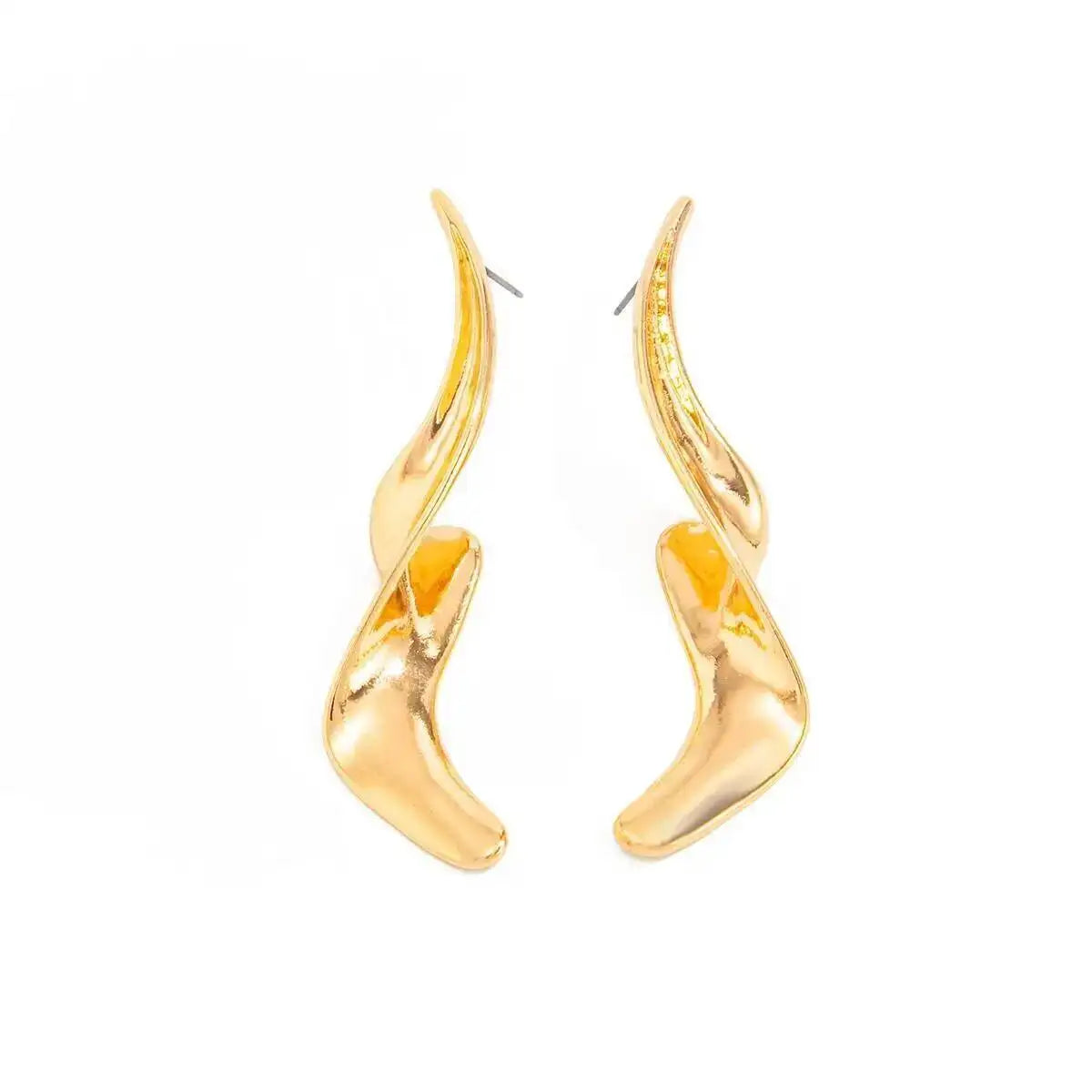 Unique Irregular Twisted Drop Earrings for Women 2026 New Trend Simple Gold Color Piercing Earrings Party Daily Jewelry