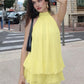 Sexy Mesh Backless Halter Mini Dress Yellow 2026 Summer Dresses for Women Vacation Outfits
