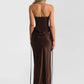 Off-shoulder Backless Sexy Maxi Dress Women Gown Elegant Patchwork Strapless Sleeveless Bodycon Club Party Long Dress