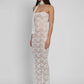 Lace See Through Sexy Midi Dress For Women Fashion Off-shoulder Strapless Sleeveless Backless Bodycon Club Party Dress