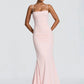 Spaghetti Strap Backless Sexy Maxi Dress Women Elegant Square Collar Sleeveless Bodycon Club Party Mermaid Long Dress