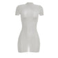Wild See Through Dress Women Hottie Fashion Short Sleeve Stretch Skinny Coquette Midnight Street Party Club Bodycon