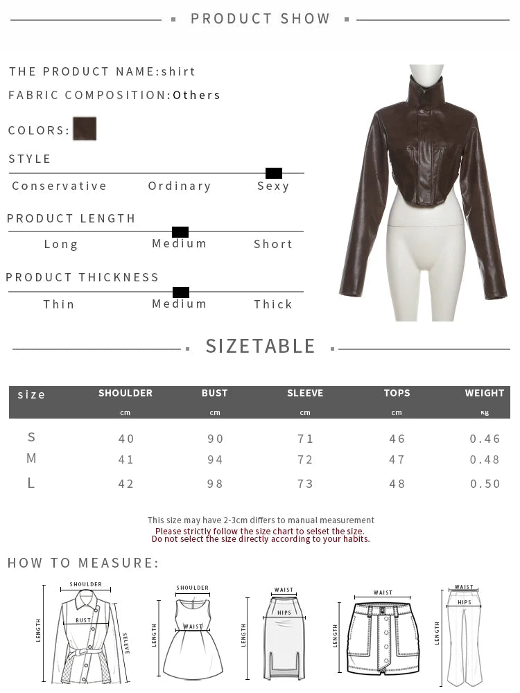 Pu Irregular Crop Jacket Women Turtleneck Zip Button Full Sleeve Wild Sexy Hottie Street Midnight Club Hipster Coat