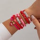 10 Styles Romantic Soft Ceramic Acrylic Beads Letter Chain Bracelet Boho Sweet Heart Bangles Y2K Aesthetics Jewelry New