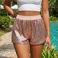 Y2K Sparkle Sequined Shorts Elastic Waist Loose Fit Glitter Hot Pants Women Nightclub Rave Festival Party Casual Bottoms