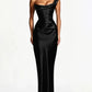 Elegant Satin One Shoulder Evening Dress Women Cowl Neck Sleeveless Bodycon Maxi Dress 2026 Spring Summer Party Gowns