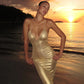 Butterfly Backless Deep V Neck Long Dress Summer 2026 Woman Clothes Sexy Gold Evening Dresses Luxury