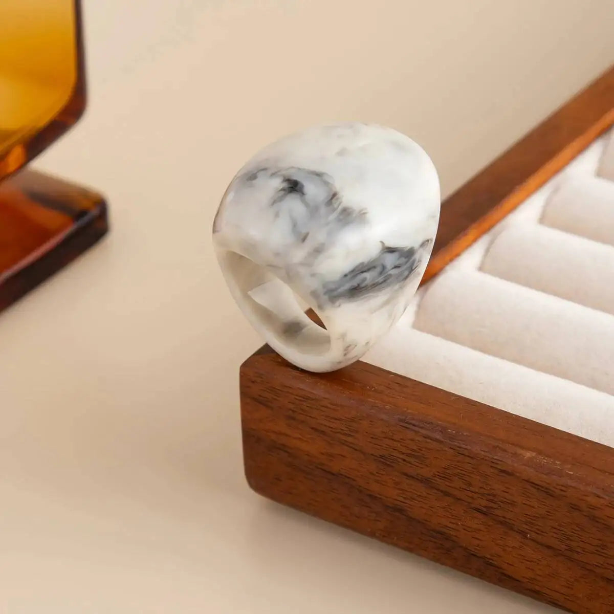 Women's Y2K Boho Multicolored Resin Big Finger Ring Trendy Irregular Knuckle Aesthetic Party Jewelry