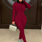 Sporty Turtleneck Jumpsuit Women Zip Long Sleeve Stretch Skinny Streetwear Activity Classic Fitness Workout Overalls