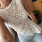 Summer Lace Sexy Tank Top Women Fashion O Neck See Through Sleeveless Tank Tops Vest Female Elegant Irregular Top Tees