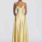 Satin Spaghetti Strap Sexy Maxi Dress Women Elegant Deep V Neck Sleeveless Backless Pleated Evening Club Party Dresses
