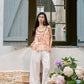 Y2K Graphic Print Chiffon Cami Top with Knit Liner, Tie Strap Sheer Layered Blouse, Irregular Hem Flowy Summer Top