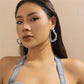 High Quality Exaggerated Blue Denim Hoop Earrings for Women Vintage Big Star Round Triangle Square Geometric Earring Y2K Jewelry