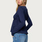 Women Lace Trim Babydoll Tops Long Sleeve V Neck Slim Aesthetic Shirts Girls Cute Peplum Shirt Y2k Fall Coquette Blouses