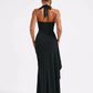 Deep V Neck Thigh High Split Maxi Dress Women Halter Sleeveless Backless Bodycon Club Party Sexy Long Dress New