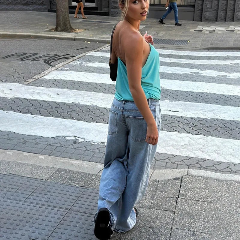 Women's Tanks Sexy Deep V-neck Sleeveless Backless Crop Tops Summer 2026 Trendy Female Clothes