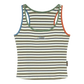 Striped Colorful Trim Tank Top, Embroidered U-Neck Slim Knit Camisole, Casual Y2K Sleeveless Top for Women
