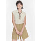 Sleeveless Button-Up Shirt with Scarf Tie, Slim Fit Office Blouse, Elegant Solid Color Workwear Top for Women