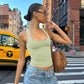 Square Neck Sleeveless Cropped Tops for Woman Summer Clothes Basic Casual Solid Color Tank Top Trending