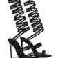 Women's New Water Diamond Sandals Fashion Tassel Crystal Shoes Sexy Banquet Party Twin Stiletto Women's Large Sandals