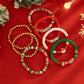 Christmas Series Polymer Clay CCB Beaded Bracelets, Trendy Letter Charms, Jewelry Gift for Women and Men, 7 Pcs Set