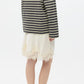 Elegant Lace Trim Elastic Waist Midi Skirt Women Satin Half Slip Skirts Fashion Silky Knee Length Underskirts Dress