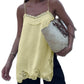Women Lace Trim Satin High Low Tops Silk Spaghetti Strap Side Split Asymmetrical Cami Top Flowy Silky Layering Tops