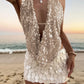 Sexy Sequins Deep V Backless Halter Tops Island Clothing Summer 2025 Fashion Tank Top Woman Beach Resort Wear