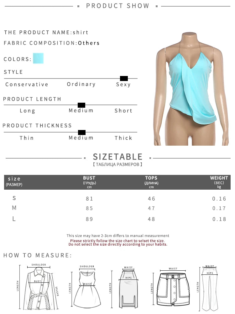 Backless Vest Women Halter v-Neck Asymmetrical Hem Skinny Sexy Hottie Midnight Music Festival Summer Trend Streetwear