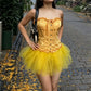 Women Angel Cosplay Outfit Strapless Sweetheart Jacquard Corset Tulle Tutu Dress Lace Up Bustier Party Costume