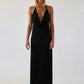 Backless Ruched Elegant Long Dress Woman Summer Trend Low-Neck Beads Single-Breasted Vacation Style High Waist Vestidos