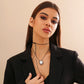 Goth Elegant Big Bean Pendant Choker Necklace for Women Collares Wed Bridal Knotted Bowknot Adjustable Rope Chain Y2K Jewelry