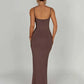 Spaghetti Strap Backless Bodycon Maxi Dress Women Autumn New Thickened Fabric Sleeveless Club Party Sexy Long Dress