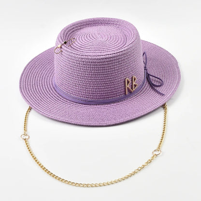 Spring Summer Straw Hats for Women Ribbon Decoration Elegant Ladies Party Dress Hats Travel Beach Sun Hat Chapeau Femme