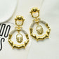 Exaggerated Vingate Metal Alloy Lock Pendant Dangle Earrings for Women Jewelry Fashion Show Model Statement Earrings Accessories