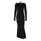 Halter Backless Maxi Dress with Long Sleeve Shawl Sexy Outfits Fall Casual Black Dresses Woman 2 Piece Set