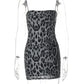 Sparkling Sequin Leopard Print Mini Dress Nightclub Outfits for Women Hot Sexy Bodycon Dresses