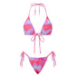 Women 2 Pieces Bikini Swimsuit Spaghetti Strap Top Tie Side Triangle G-Thong Bathing Suit Beach Holiday Swimwear