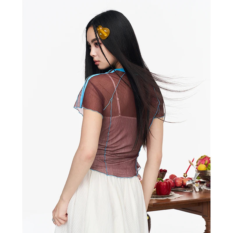 Sporty Jersey Style T-shirt, Slim V-neck Number Print Tee, Y2K Letter Graphic Cropped Top for Women