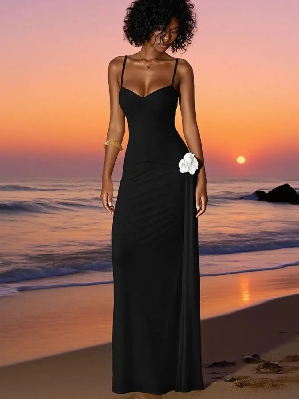 Sexy Appliques Dress Women Sleeveless Backless Patchwork Ruched Low Neck Beach Vacation Party Elegant Mesh Bodycon