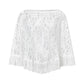 Women Beach Lace Fringe Poncho Cover Up Sheer Floral Tassel Shawl Boho Loose Batwing Sleeve Top Vacation Party Outerwear