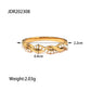 18K Gold Plated Stainless Steel Geometric Fashion Ring Waterproof Anti Allergic colorfast Fashion Jewelry Unisex 2024