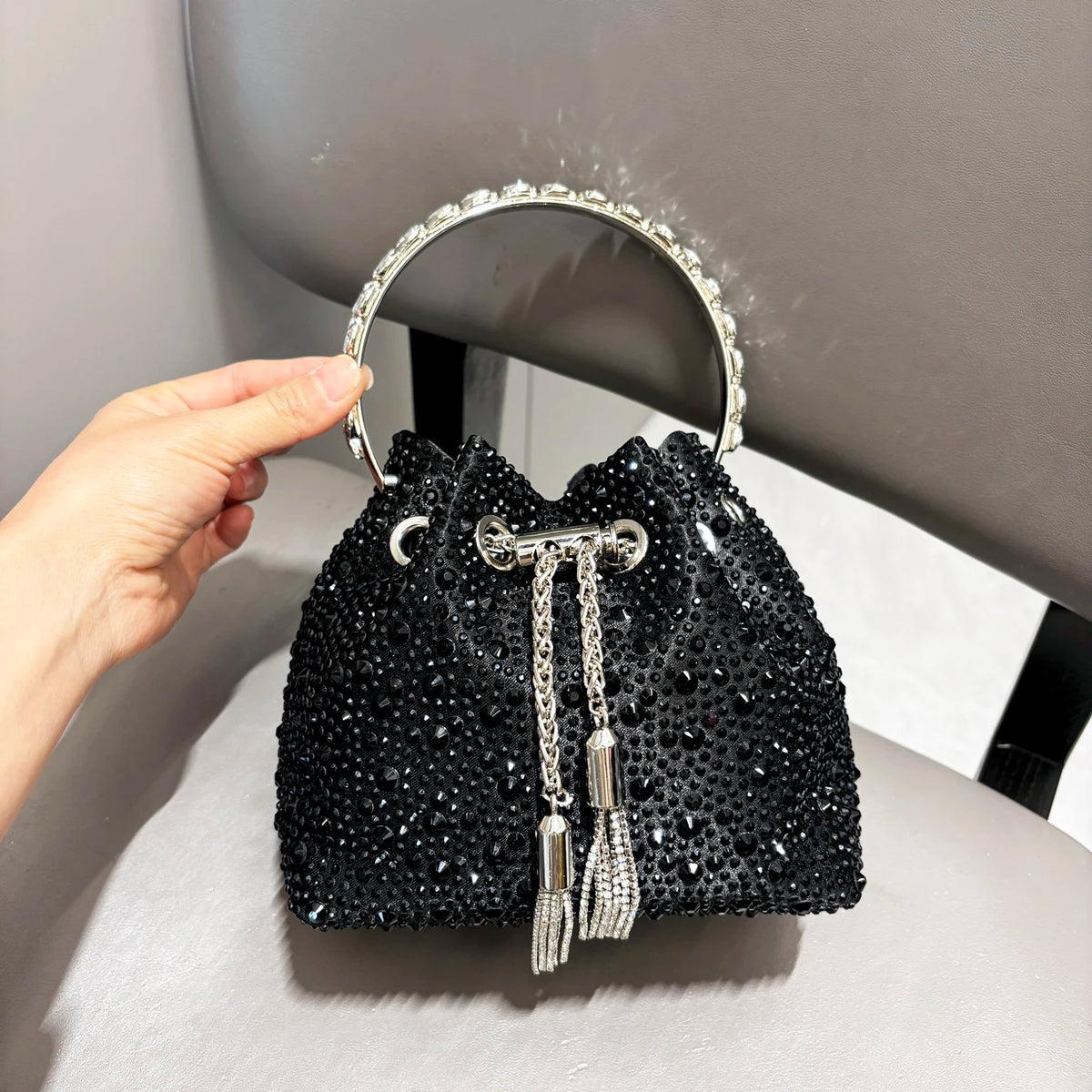 Rhinestones Evening clutch Bag Purses and handbag luxury Designer shoulder bag Shiny Crystal Clutch purse bucket bag