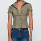 Women's Y2K Short Sleeve Plaid Button Down Shirt Button Down Blouses Tops Casual Summer Shirt Tops 90s Streetwear