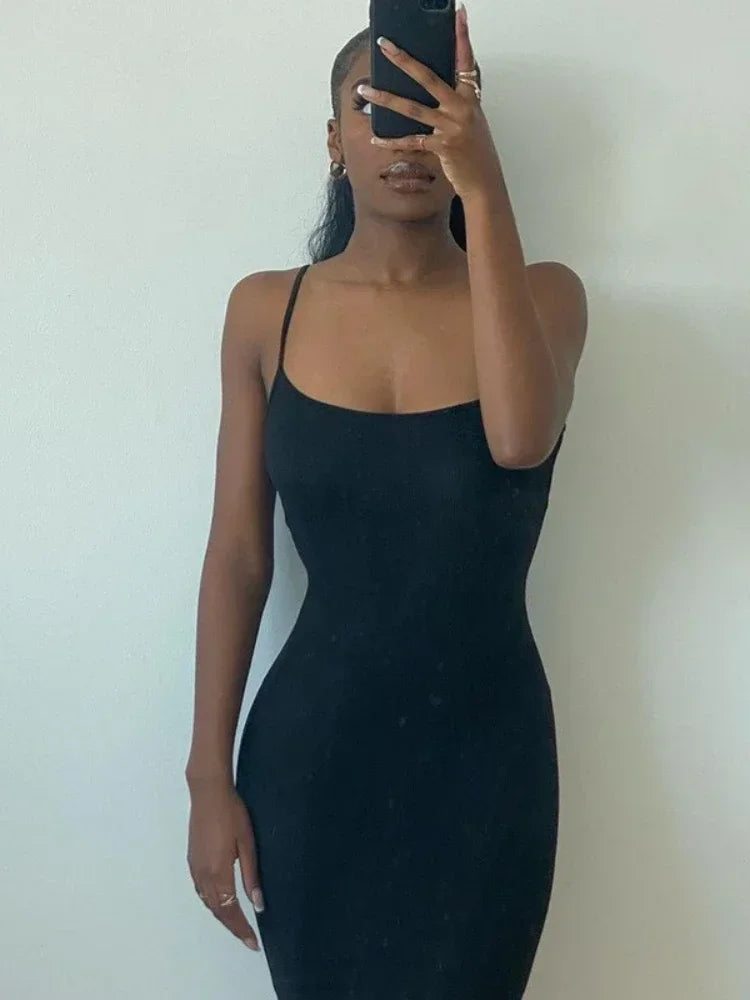 Strap Backless Long Maxi Dresses Party Club Vacation Outfits for Women Sexy Casual Summer Dress 2024 Wholesale