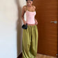 High Street 2 Piece Set Woman Color Blocking Low-Neck Backless Navel Exposed Camisole+Straight Pants Casual Fashion Suit