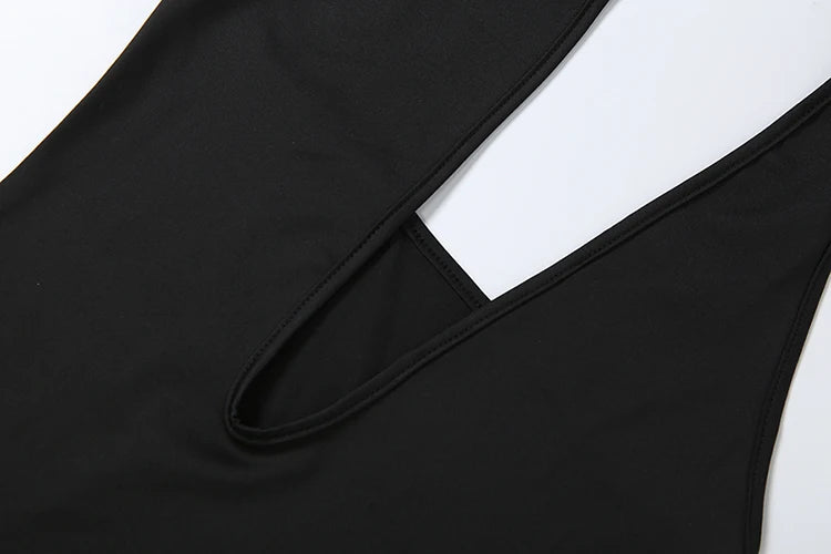 Sexy Halter Bodysuit Women Classic Fashion Deep V-Neck Sleeveless Simple Daily Stretch Skinny Chic Workout Streetwear